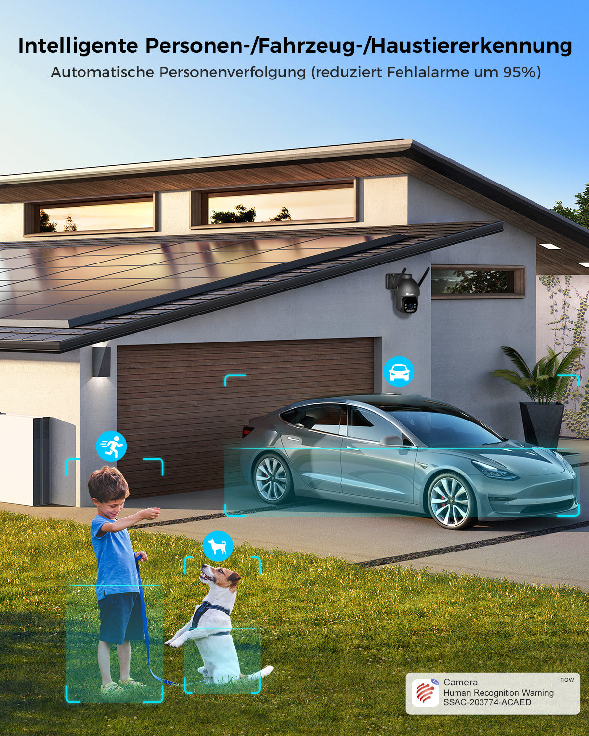 Ctronics cámara de vigilancia 4K para exteriores, visión nocturna a color de 8 MP, WiFi de 2,4 / 5 GHz, detección de personas, vehículos y animales, compatible con NVR