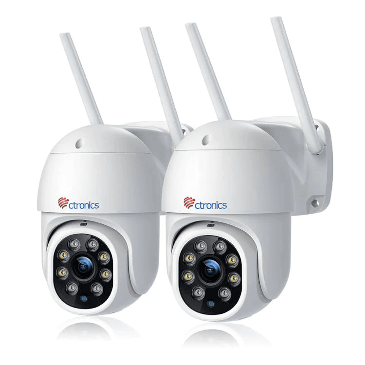 Cámara de vigilancia WiFi exterior PTZ, cámara IP 360°, visión nocturna a color, detección humana y seguimiento automático
