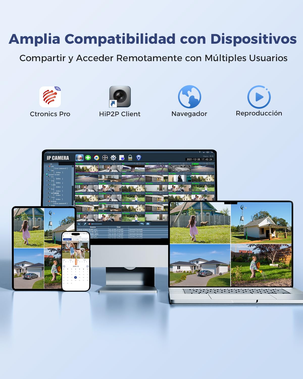 Ctronics Cámara de vigilancia exterior 4K con zoom híbrido 10X, doble objetivo, seguimiento automático, detección de personas, vehículos y animales, compatible con FTP y NVR