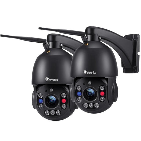 Cámara de vigilancia WiFi exterior Ctronics 5MP con zoom óptico de 30×, cámara IP HD, detección humana, seguimiento de personas y visión nocturna de 150 m
