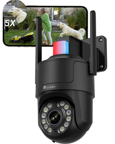 Ctronics Cámara de vigilancia exterior 4K, UHD 8MP, visión nocturna en color e infrarroja con Starlight de 30 m, detección de personas/vehículos/mascotas