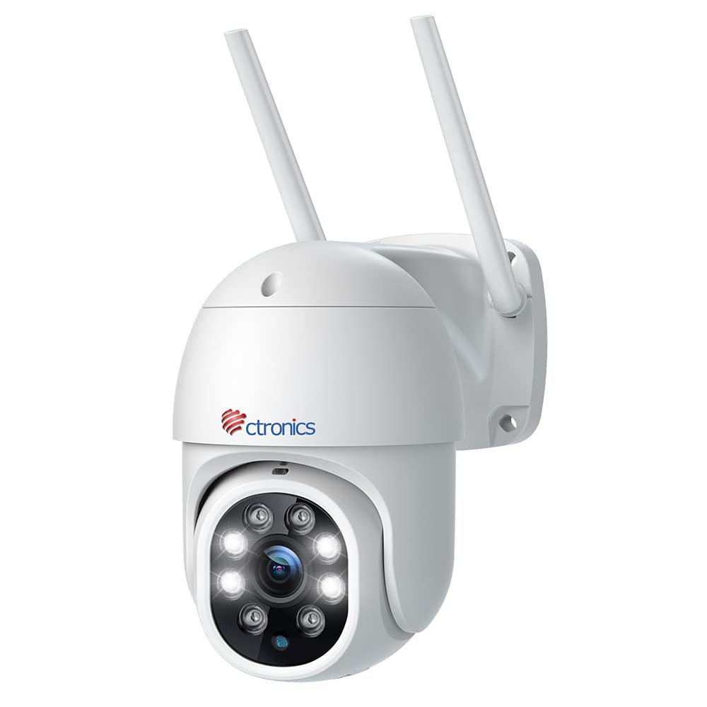 Cámara de vigilancia WiFi exterior PTZ, cámara IP 360°, visión nocturna a color, detección humana y seguimiento automático