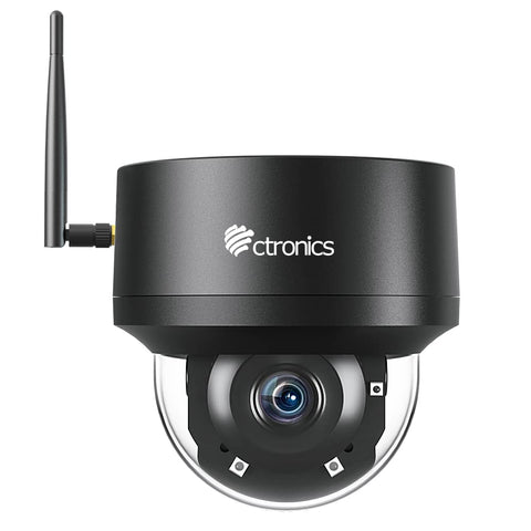 Cámara domo de vigilancia WiFi exterior de 5MP, seguimiento automático, detección humana, visión nocturna IR de 25M, giro 355° e inclinación 90°