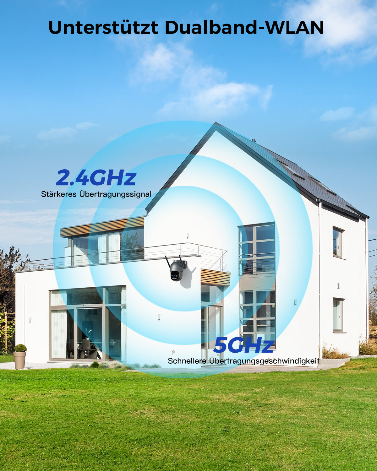 Ctronics cámara de vigilancia 4K para exteriores, visión nocturna a color de 8 MP, WiFi de 2,4 / 5 GHz, detección de personas, vehículos y animales, compatible con NVR