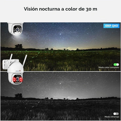 Cámara de seguridad exterior Ctronics 2.5K 4MP 3G/4G LTE con tarjeta SIM, cámara IP PTZ para exterior, detección de personas