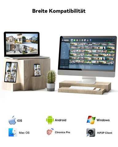 Cámara de vigilancia exterior Ctronics 4K 8MP WiFi, cámara PTZ para exterior con detección de personas, vehículos y animales, WiFi de 2,4/5 GHz, visión nocturna en color 4K