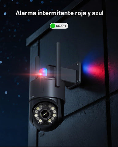 Ctronics Cámara de vigilancia exterior 4K, UHD 8MP, visión nocturna en color e infrarroja con Starlight de 30 m, detección de personas/vehículos/mascotas