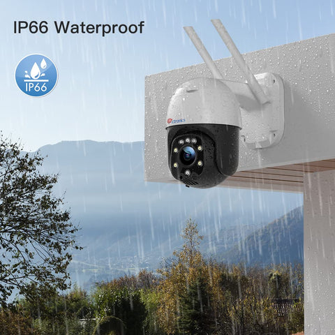Ctronics Cámara PTZ WiFi para Exteriores, Cámara IP 1080P con Detección de Movimiento y Detección de Personas