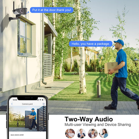 Cámara de seguridad exterior WiFi cableada Ctronics de 4MP con doble lente, campo de visión de 180° y detección de personas, vehículos y animales