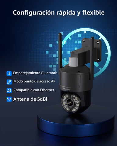 Ctronics Cámara de vigilancia exterior 4K, UHD 8MP, visión nocturna en color e infrarroja con Starlight de 30 m, detección de personas/vehículos/mascotas
