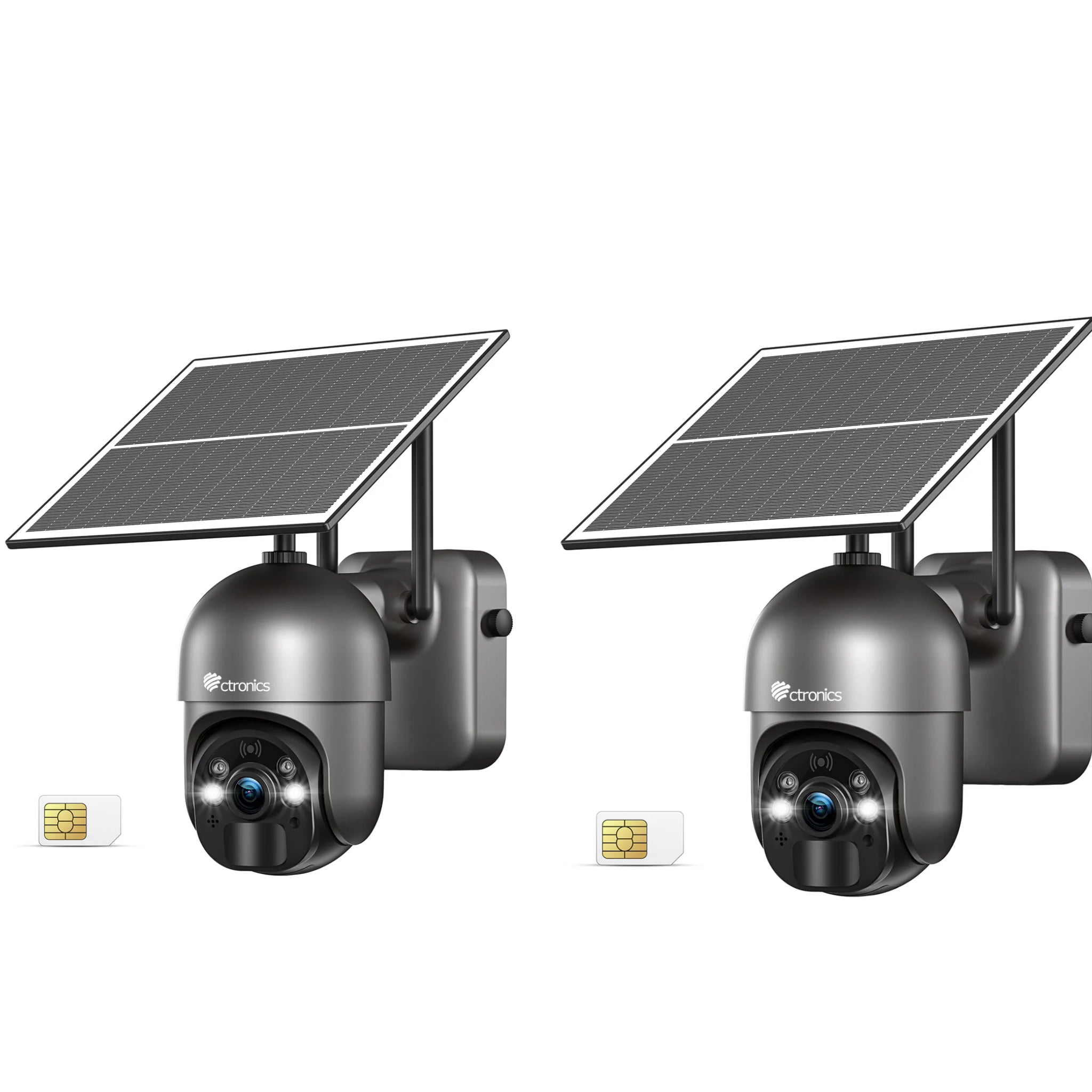 Cámara de vigilancia exterior Ctronics 3G/4G LTE con tarjeta SIM, cámara PTZ solar 100 % inalámbrica para exteriores con batería de 14400 mAh