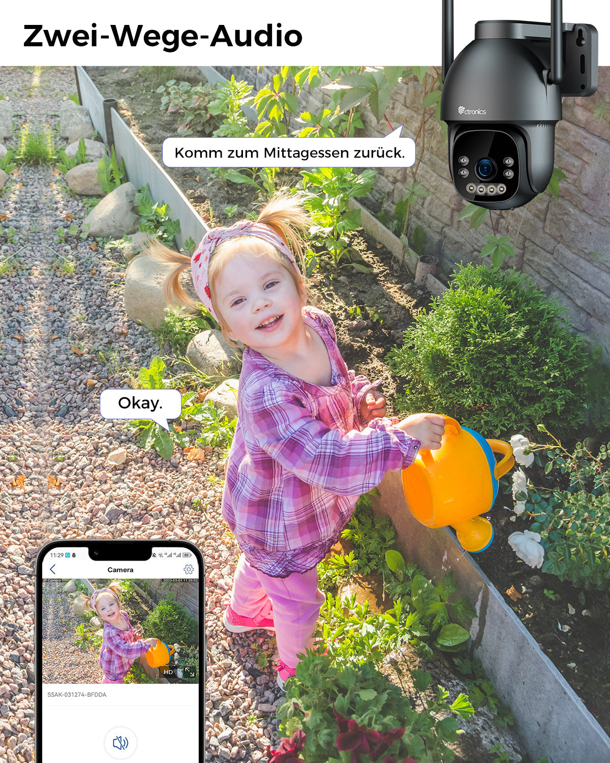 Ctronics cámara de vigilancia 4K para exteriores, visión nocturna a color de 8 MP, WiFi de 2,4 / 5 GHz, detección de personas, vehículos y animales, compatible con NVR