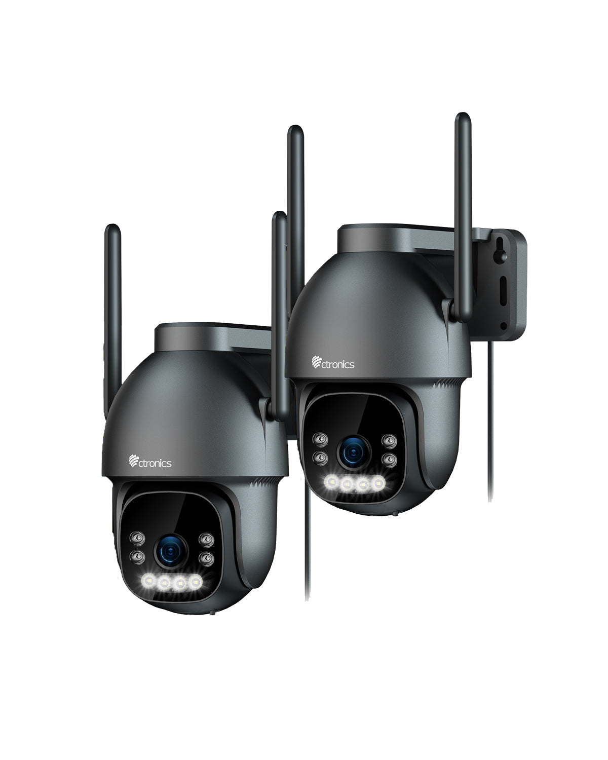 Ctronics cámara de vigilancia 4K para exteriores, visión nocturna a color de 8 MP, WiFi de 2,4 / 5 GHz, detección de personas, vehículos y animales, compatible con NVR