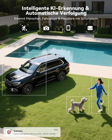 Cámara de vigilancia exterior Ctronics 4K 8MP WiFi, cámara PTZ para exterior con detección de personas, vehículos y animales, WiFi de 2,4/5 GHz, visión nocturna en color 4K
