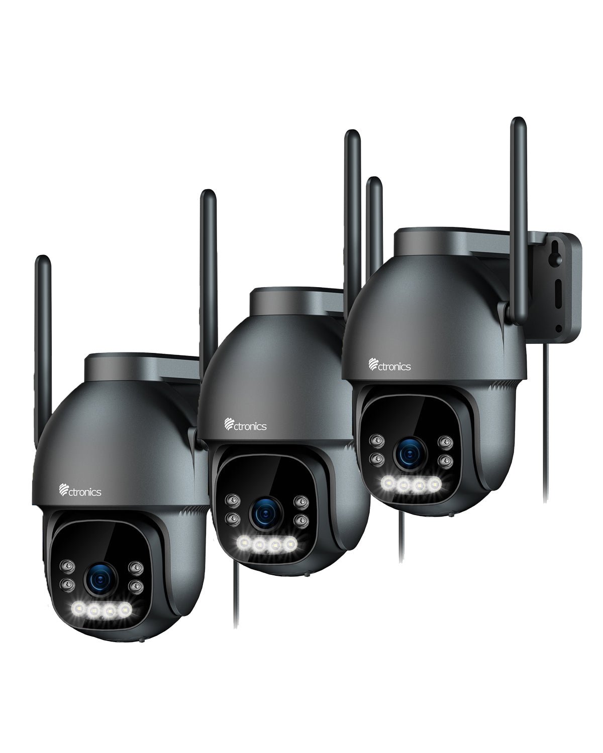Ctronics cámara de vigilancia 4K para exteriores, visión nocturna a color de 8 MP, WiFi de 2,4 / 5 GHz, detección de personas, vehículos y animales, compatible con NVR