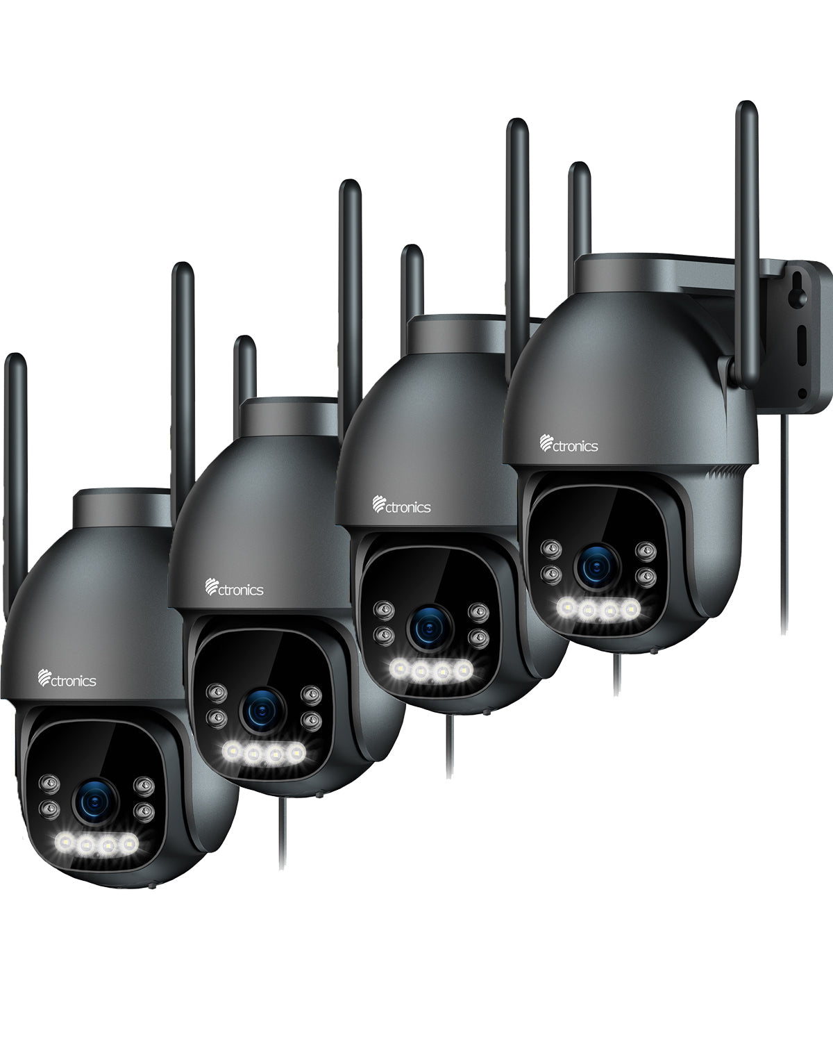 Ctronics cámara de vigilancia 4K para exteriores, visión nocturna a color de 8 MP, WiFi de 2,4 / 5 GHz, detección de personas, vehículos y animales, compatible con NVR