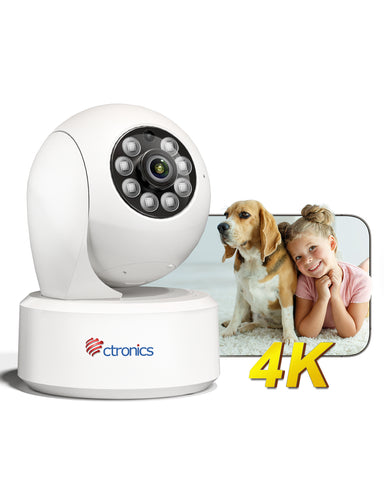 4K 8MP 24/7 Cámara Interiores, 2.4/5GHz WiFi, detección de Personas/Mascotas AI