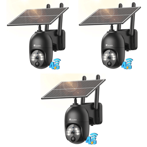 Cámara de vigilancia solar exterior inalámbrica 2K 3G/4G LTE con batería de 10.400 mAh