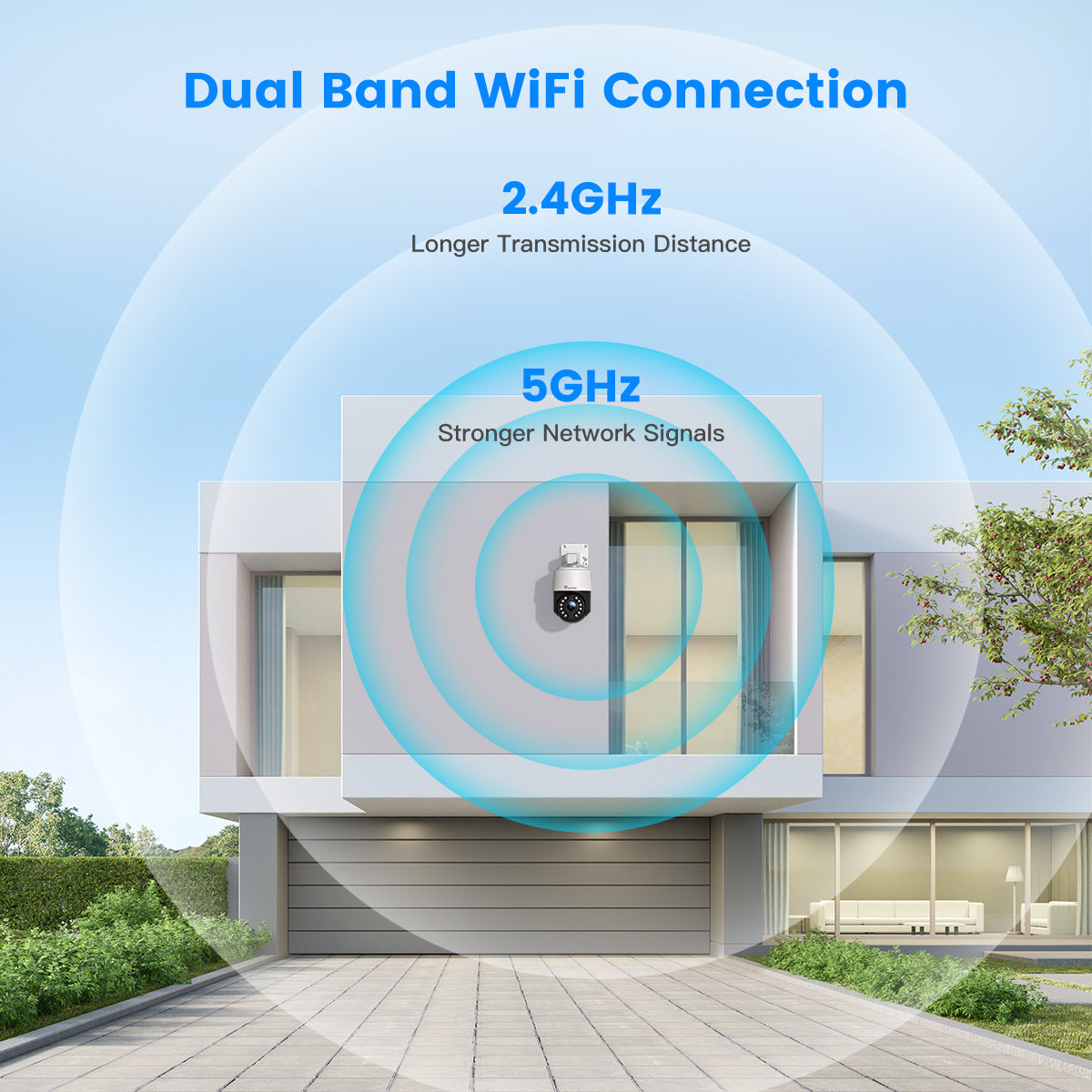 Cámara de vigilancia Ctronics 4K 8MP con zoom óptico 5X y Wi-Fi exterior 5GHz/2.4GHz