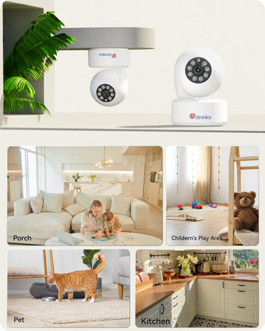 4K 8MP 24/7 Cámara Interiores, 2.4/5GHz WiFi, detección de Personas/Mascotas AI