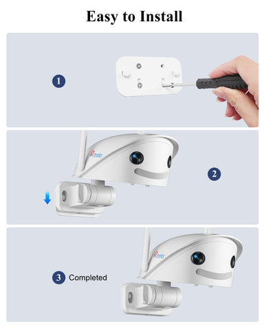 2.5K 4MP Doble Lente Cámara Vigilancia WiFi Exterior -Panorámica 180°, WiFi de 2.4/5 GHz