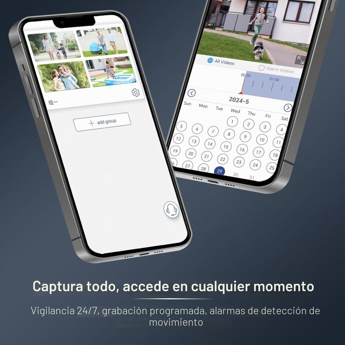 Ctronics Cámara de Vigilancia PTZ Exterior, IP WiFi con Visión Nocturna a Color de 30 m