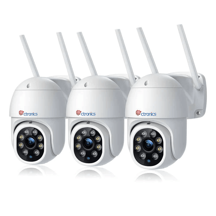 Cámara de vigilancia WiFi exterior PTZ, cámara IP 360°, visión nocturna a color, detección humana y seguimiento automático