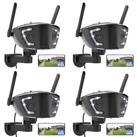 Cámara de seguridad exterior WiFi cableada Ctronics de 4MP con doble lente, campo de visión de 180° y detección de personas, vehículos y animales