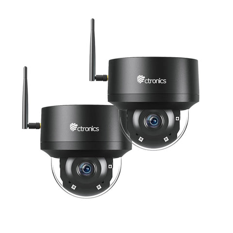 Cámara domo de vigilancia WiFi exterior de 5MP, seguimiento automático, detección humana, visión nocturna IR de 25M, giro 355° e inclinación 90°