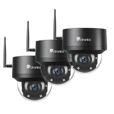 Cámara domo de vigilancia WiFi exterior de 5MP, seguimiento automático, detección humana, visión nocturna IR de 25M, giro 355° e inclinación 90°