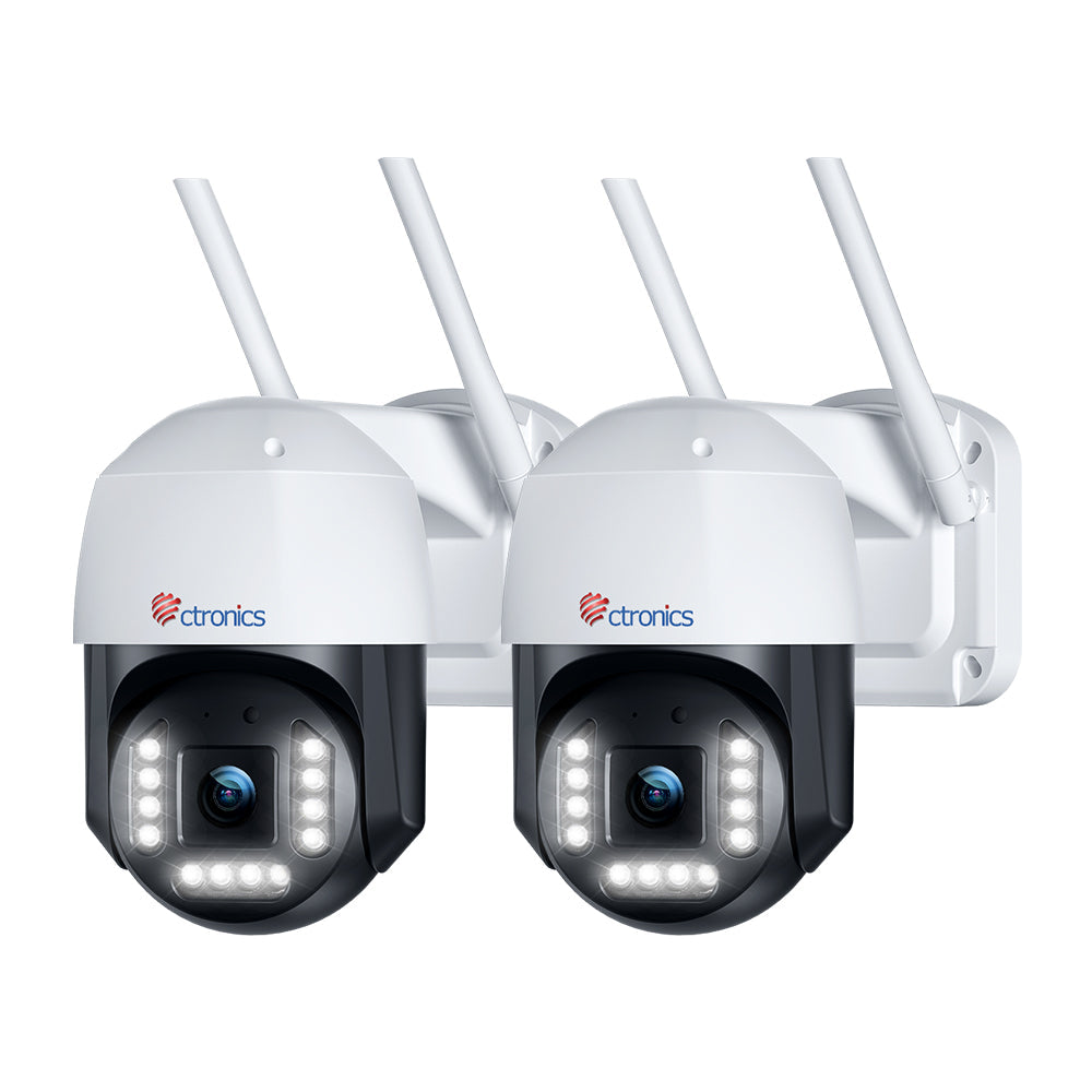 Cámara de seguridad Ctronics 4K 8MP PTZ WiFi para exteriores con detección inteligente de personas/vehículos