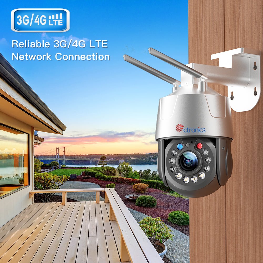 3G/4G LTE 5MP FHD Outdoor Security Camera with 30X Optical Zoom 150m Infrared Night Vision - Ctronics