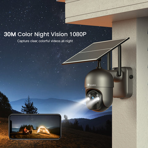 Ctronics-cámara IP con visión nocturna para exteriores, dispositivo de  seguridad con tarjeta Sim 4G, Zoom