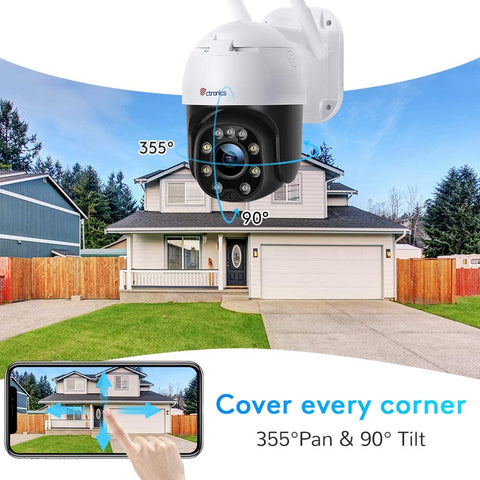 5MP Security Camera with Auto Tracking and Color Night Vision - Ctronics